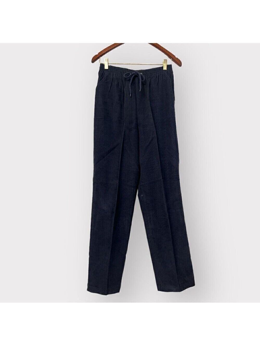 VINTAGE Corduroy Pants 8 High Waist Single Stitch Retro Trouser Navy Dark Blue